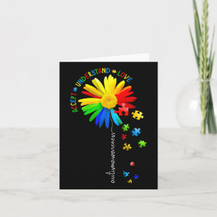Autism Awareness Sunflower Accept Understand Love Card