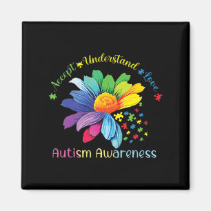 Autism Awareness Sunflower Accept Understand Love Magnet