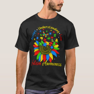 Autism Awareness Sunflower Accept Understand Love T-Shirt