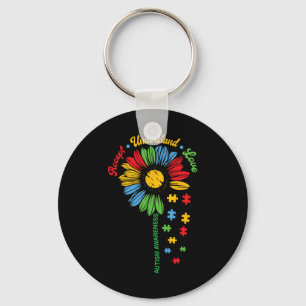 Autism Awareness Sunflower Autistic Support Autism Key Ring