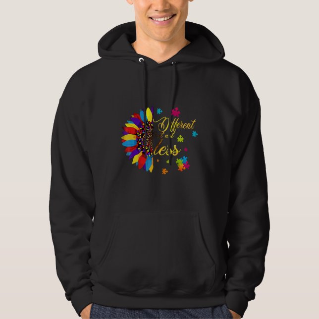 Autism Awareness Sunflower Different But Not Less Hoodie (Front)
