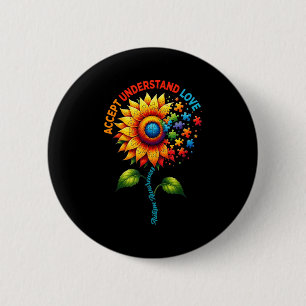 Autism awareness sunflower men women kids autism 6 cm round badge