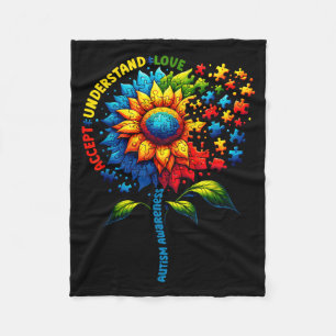 Autism Awareness Sunflower Men Women Kids Autism S Fleece Blanket