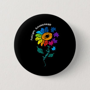 Autism Awareness Sunflower Puzzle Choose Kind Wome 6 Cm Round Badge