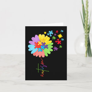 Autism Awareness Sunflower Puzzle Piece  Kids  Card