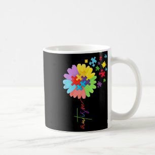 Autism Awareness Sunflower Puzzle Piece Kids  Coffee Mug
