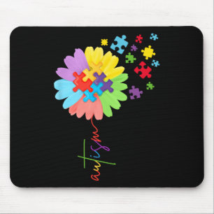 Autism Awareness Sunflower Puzzle Piece Kids Mouse Pad