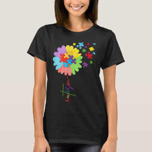 Autism Awareness Sunflower Puzzle Piece  Kids  T-Shirt