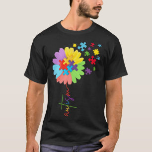 Autism Awareness Sunflower Puzzle Piece Kids  T-Shirt