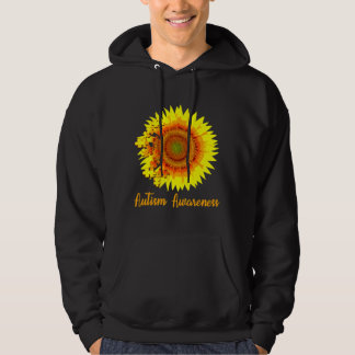 Autism Awareness Sunflower  Puzzle Pieces Hoodie