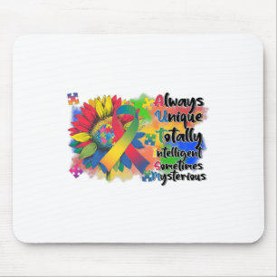 Autism Awareness Sunflower Shirt Autism Always Uni Mouse Pad