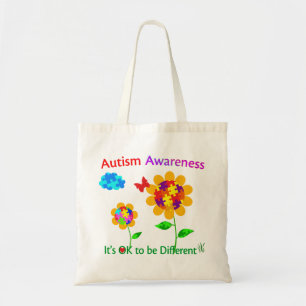 Autism Awareness Sunflower Tote Bag