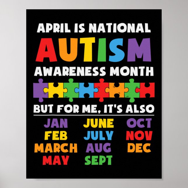 Autism Awareness Support Autism Kids For Mum Dad 2 Poster (Front)
