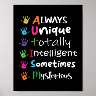 AUTISM AWARENESS Support Autism Kids for Mum Dad  Poster