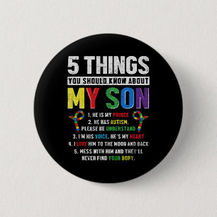 Autism Awareness Support Autistic Child Son Kids F 6 Cm Round Badge