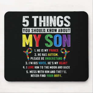 Autism Awareness Support Autistic Child Son Kids F Mouse Pad