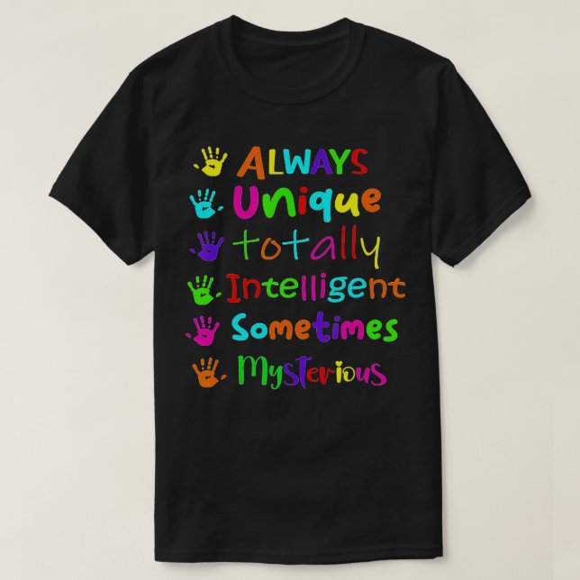 Autism Awareness Support Autistic Kids for Mum Dad T-Shirt (Design Front)