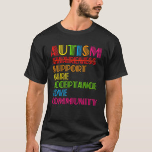 Autism Awareness Support Care Acceptance Ally Dad  T-Shirt