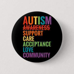 Autism Awareness Support Care Acceptance Ally Gift 6 Cm Round Badge