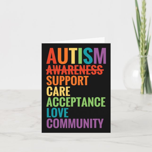 Autism Awareness Support Care Acceptance Ally Gift Card (Front)