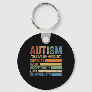 Autism Awareness Support Care Acceptance for women Key Ring