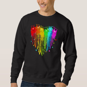 Autism Awareness Support Rainbow Autism Puzzle Hea Sweatshirt