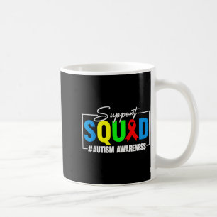 Autism awareness support squad for adults mens coffee mug