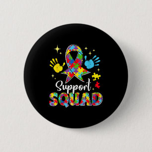 Autism awareness support squad puzzle autistic boy 6 cm round badge