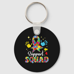 Autism awareness support squad puzzle autistic boy key ring