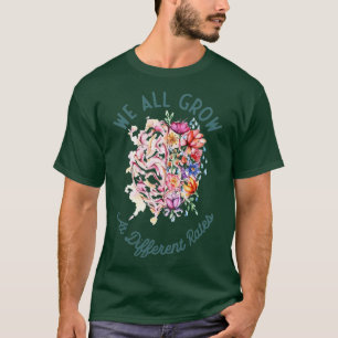 Autism Awareness Support We All Grow at Different T-Shirt