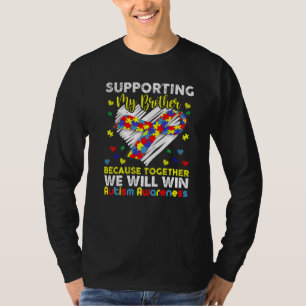 Autism Awareness Supporting My Brother Puzzle Hea T-Shirt