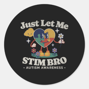 Autism Awareness Supportive Stimming Cute Butterfl Classic Round Sticker