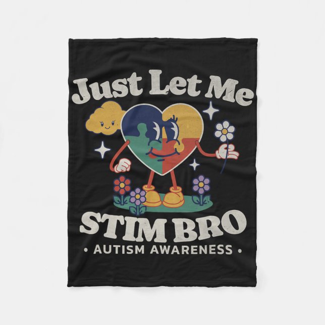 Autism Awareness Supportive Stimming Cute Butterfl Fleece Blanket (Front)
