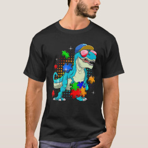 Autism Awareness T Rex Holding Puzzle Funny Toddle T-Shirt
