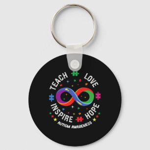 Autism Awareness Teach Hope Love Inspire Teacher I Key Ring
