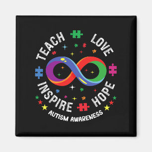 Autism Awareness Teach Hope Love Inspire Teacher I Magnet