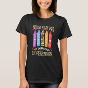 Autism Awareness Teacher 100 Days Of School Studen T-Shirt