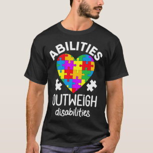 Autism Awareness Teacher Abilities Outweigh Disabi T-Shirt