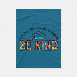 Autism awareness teacher be kind why fit in doctor fleece blanket