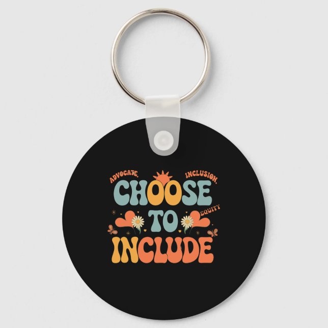 Autism Awareness Teacher - Choose To Include  Key Ring (Front)
