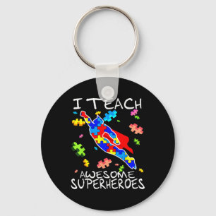 Autism Awareness Teacher I Teach Awesome Superhero Key Ring