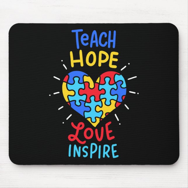 Autism Awareness Teacher  Mouse Pad (Front)