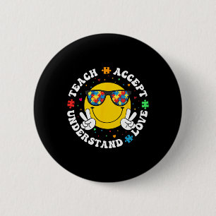 Autism Awareness Teacher Puzzle Teach Accept Under 6 Cm Round Badge