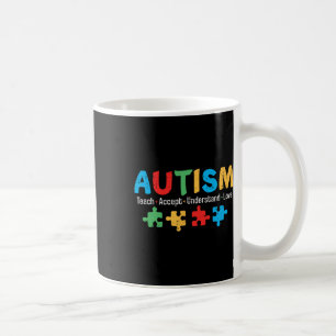 Autism Awareness Teacher Puzzle Teach Accept Under Coffee Mug
