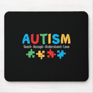 Autism Awareness Teacher Puzzle Teach Accept Under Mouse Pad