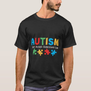 Autism Awareness Teacher Puzzle Teach Accept Under T-Shirt