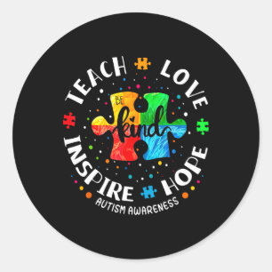 Autism Awareness Teacher Shirt Autism Awareness Me Classic Round Sticker