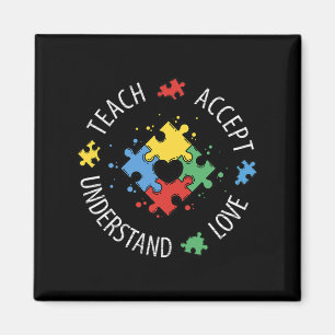 Autism Awareness Teacher Teach Accept Understand L Magnet