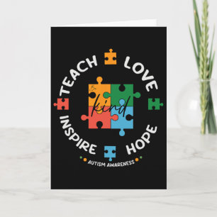 Autism Awareness Teacher Teach Hope Love Inspire Card