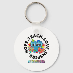 Autism Awareness Teacher Teach Hope Love Inspire M Key Ring